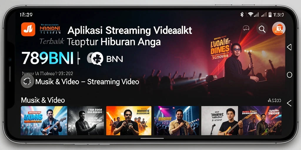 Antarmuka intuitif aplikasi 789BNI untuk Streaming Video.