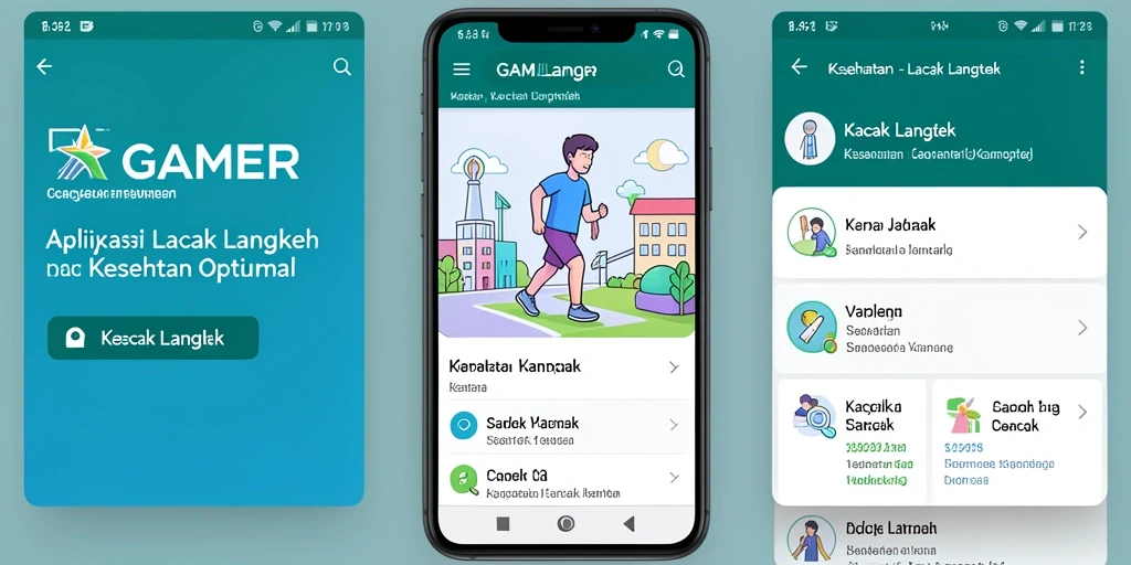 Tampilan antarmuka utama GAMERP untuk fungsi Lacak Langkah yang intuitif.
