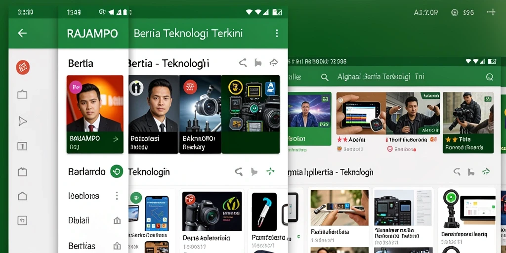 Tampilan antarmuka aplikasi Teknologi RAJAMPO yang modern dan informatif.