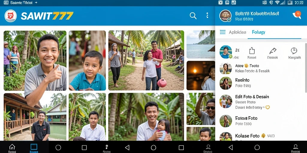 Antarmuka intuitif penggunaan SAWIT777 untuk kolase foto yang menarik.